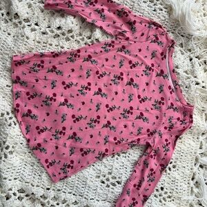 Charter Club Pink Floral 3/4 Sleeve Top